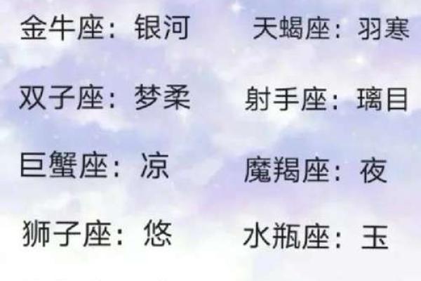适合各种星座的网名