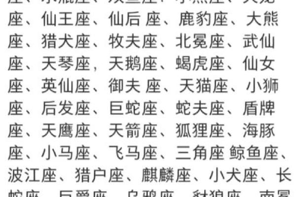 88个星座为什么不一样